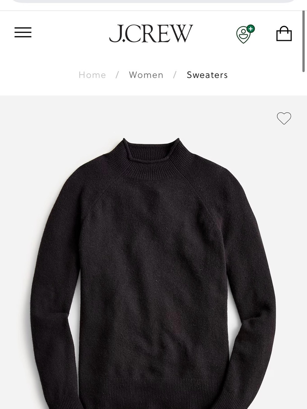 J Crew Women’s Roll Neck Black Sweater | Size M